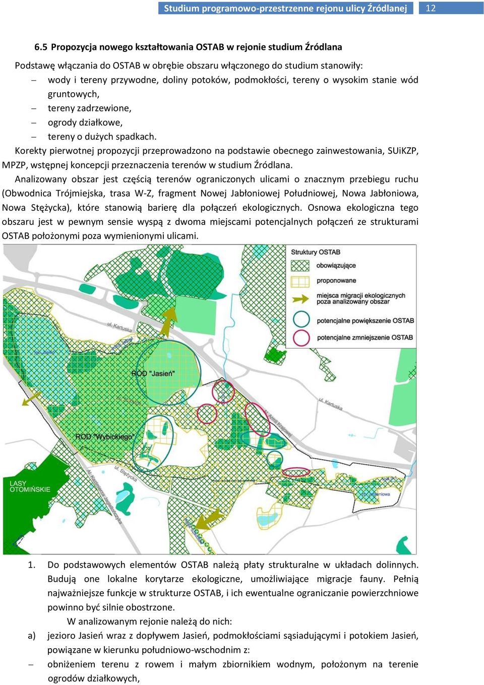 Korekty pierwotnej propozycji przeprowadzono na podstawie obecnego zainwestowania, SUiKZP, MPZP, wstępnej koncepcji przeznaczenia terenów w studium Źródlana.