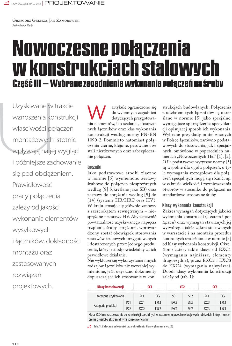 Prawidłowość pracy połączenia zależy od jakości wykonania elementów wysyłkowych i łączników, dokładności montażu oraz zastosowanych rozwiązań projektowych.