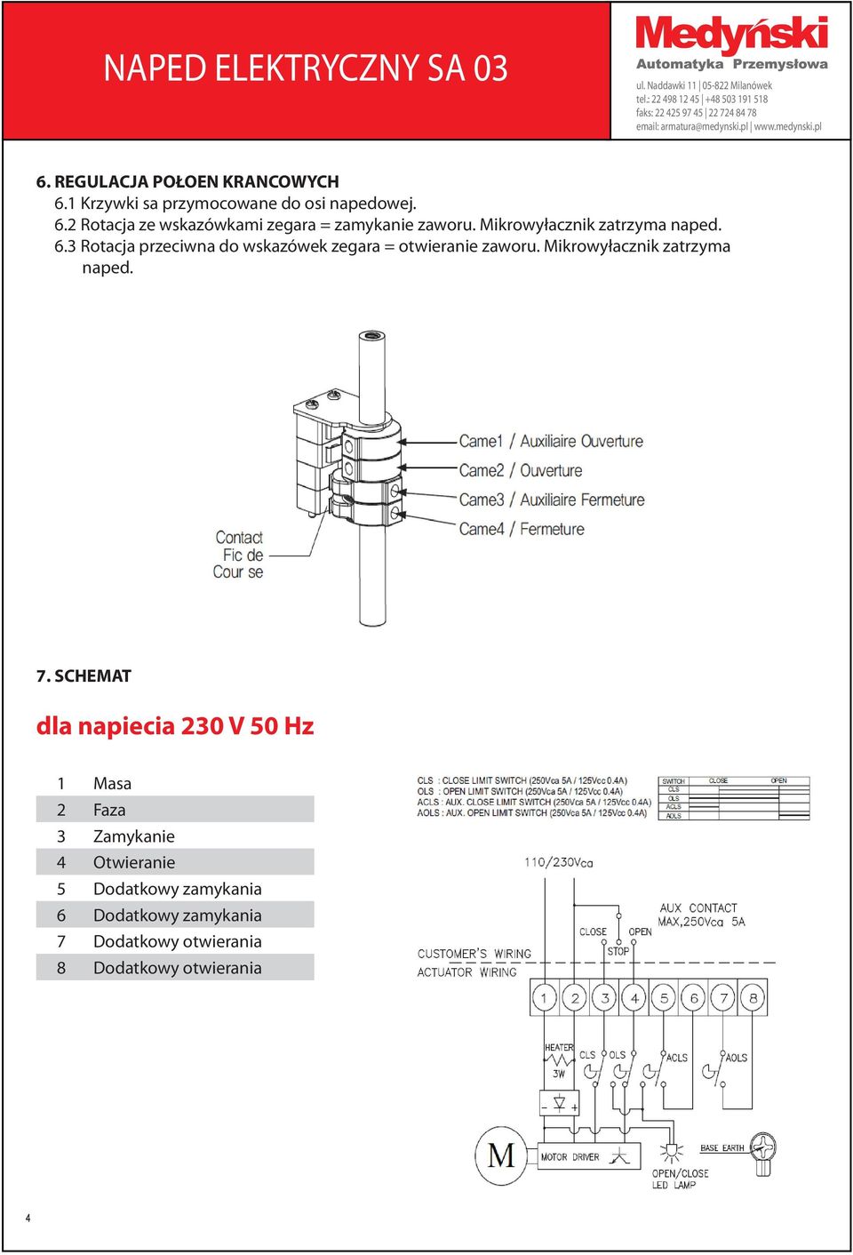 Mikrowyłacznik zatrzyma naped. 7.