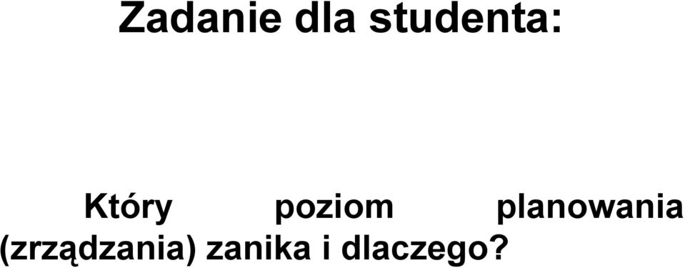 poziom planowania