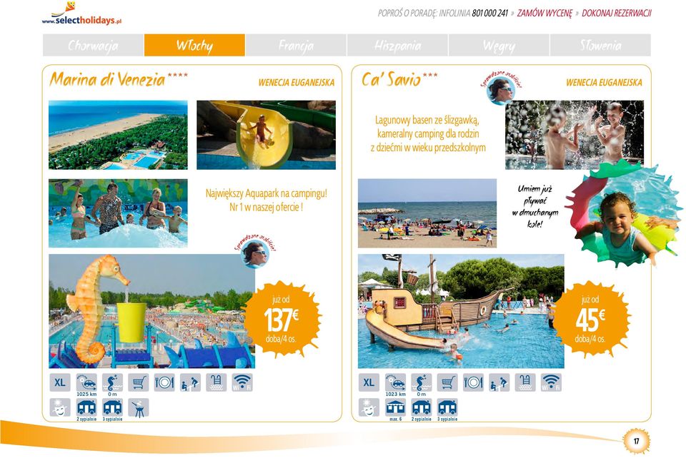 Największy Aquapark na campingu! Nr 1 w naszej ofercie! Umiem już pływać w dmuchanym kole!