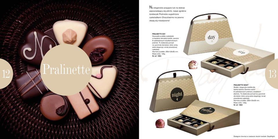 To doskonały pomysł na upominek dla kobiet, które cenią sobie elegancję i smak prawdziwej czekolady. Wymiary pudełka: 250x120x35 mm. Masa netto: 120g Nr ref.