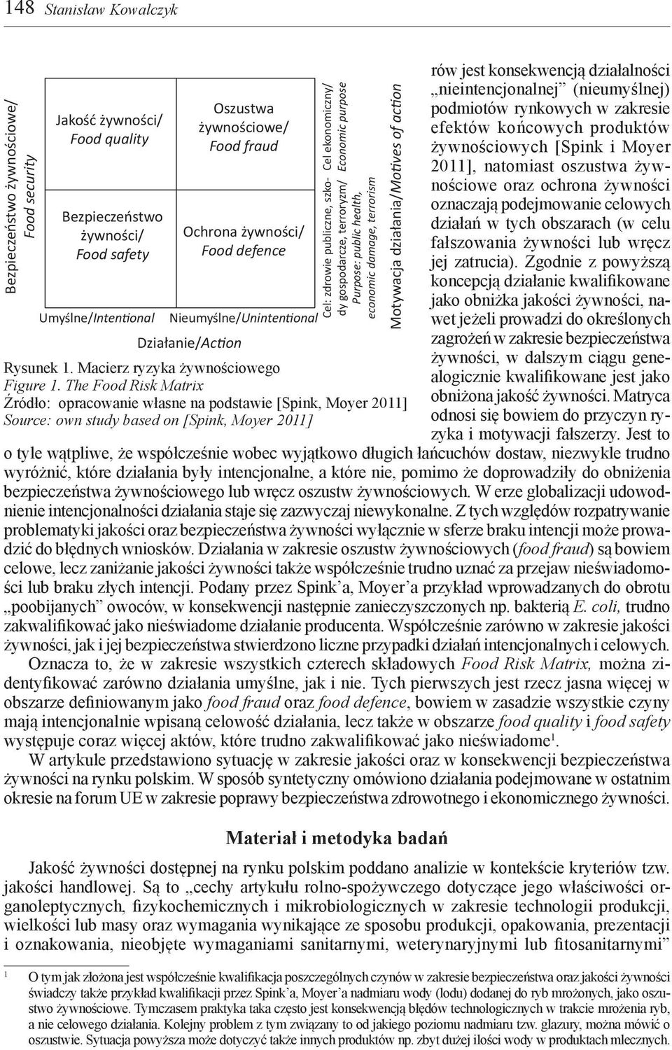 Nieumyślne/Unintentional Cel cel ekonomiczny/ Economic purpose Cel: zdrowie publiczne, szkody gospodarcze, terroryzm/ Cel: zdrowie publiczne, szkody gospodarcze, Motywacja działania/motives of action