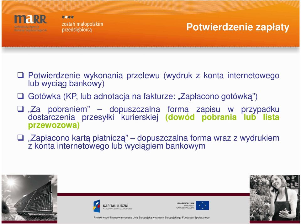 forma zapisu w przypadku dostarczenia przesyłki kurierskiej (dowód pobrania lub lista przewozowa)