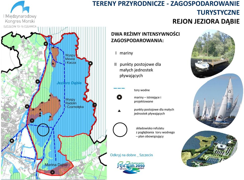 pływających tory wodne mariny istniejące i projektowane punkty postojowe dla małych