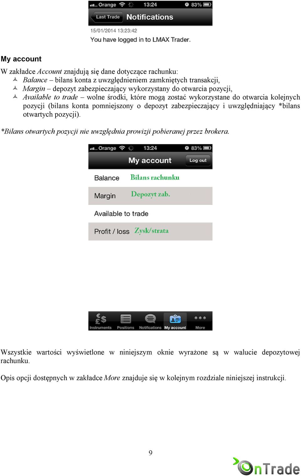 depozyt zabezpieczający i uwzględniający *bilans otwartych pozycji). *Bilans otwartych pozycji nie uwzględnia prowizji pobieranej przez brokera.