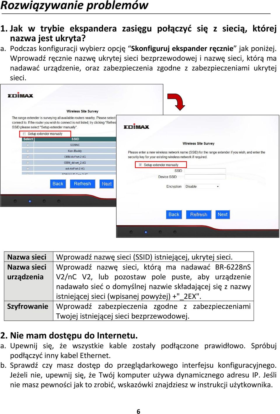 Nazwa sieci Nazwa sieci urządzenia Szyfrowanie Wprowadź nazwę sieci (SSID) istniejącej, ukrytej sieci.