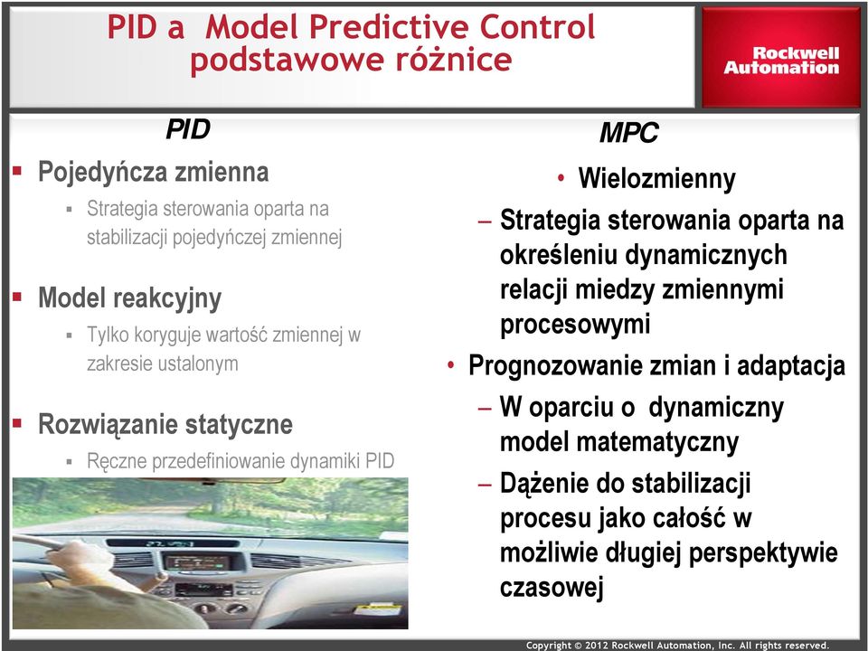 PID MPC Wielozmienny Strategia sterowania oparta na określeniu dynamicznych relacji miedzy zmiennymi procesowymi Prognozowanie zmian