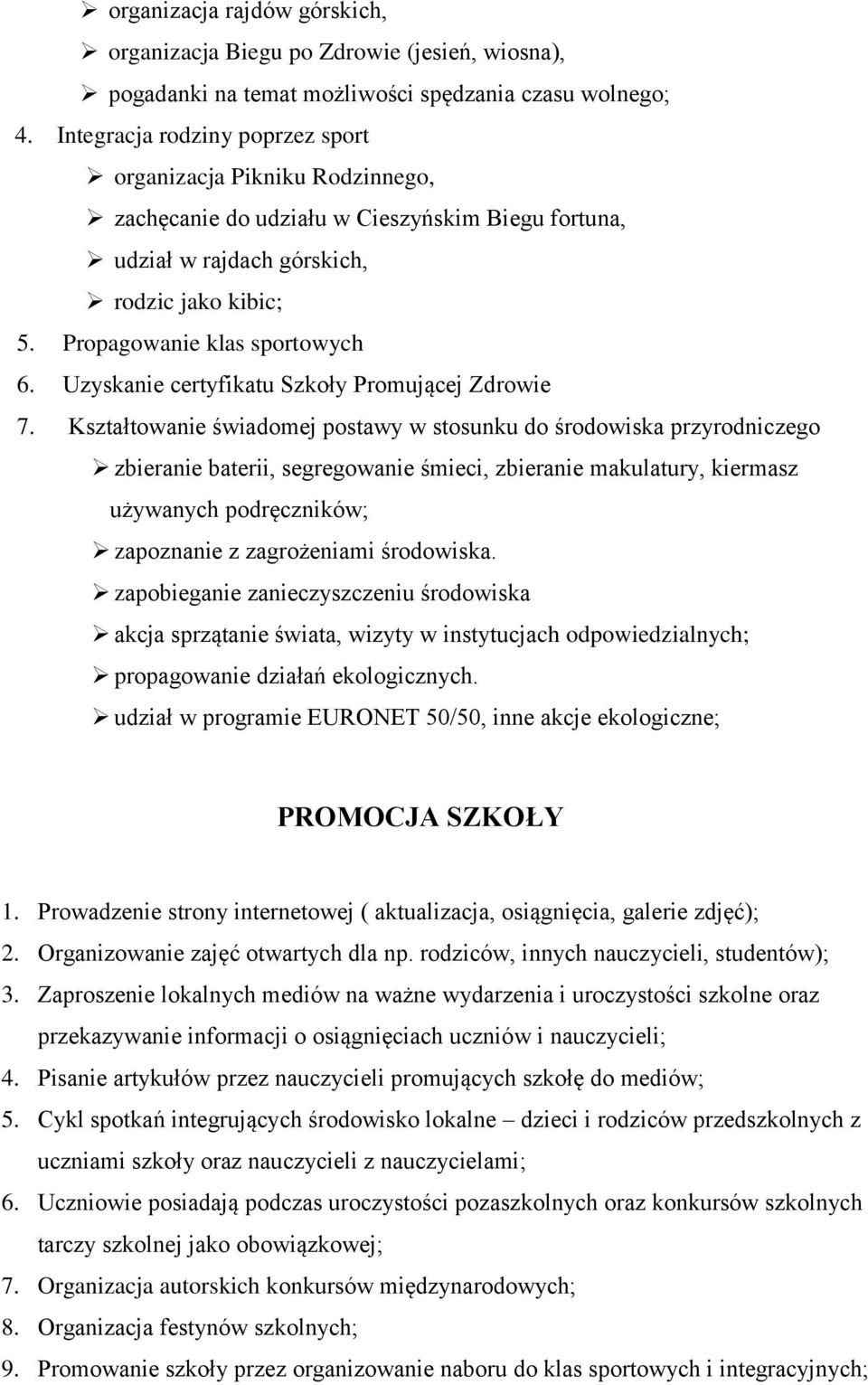 Uzyskanie certyfikatu Szkoły Promującej Zdrowie 7.