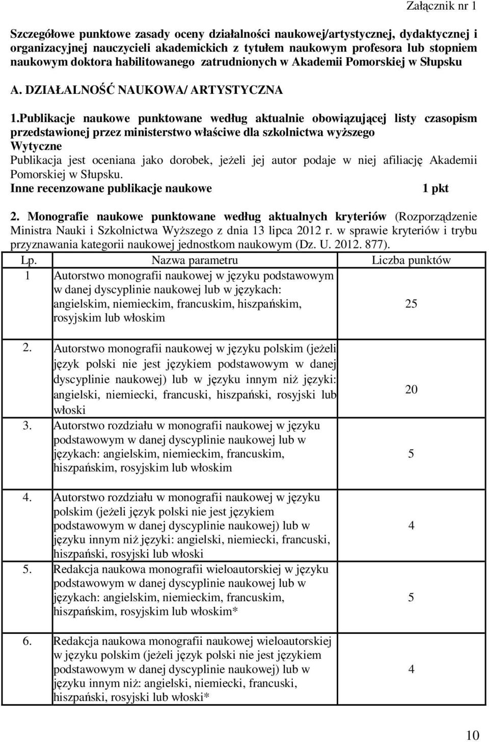 Publikacje naukowe punktowane według aktualnie obowiązującej listy czasopism przedstawionej przez ministerstwo właściwe dla szkolnictwa wyższego Wytyczne Publikacja jest oceniana jako dorobek, jeżeli