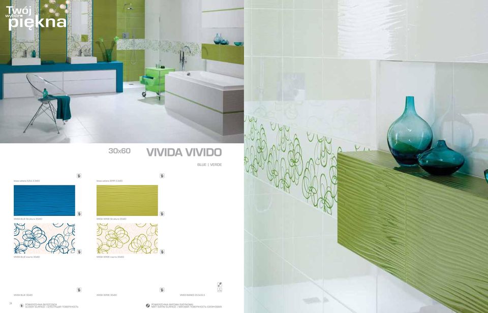 VERDE Struktura 0x60 VIVIDA BLUE inserto 0x60 VIVIDA VERDE