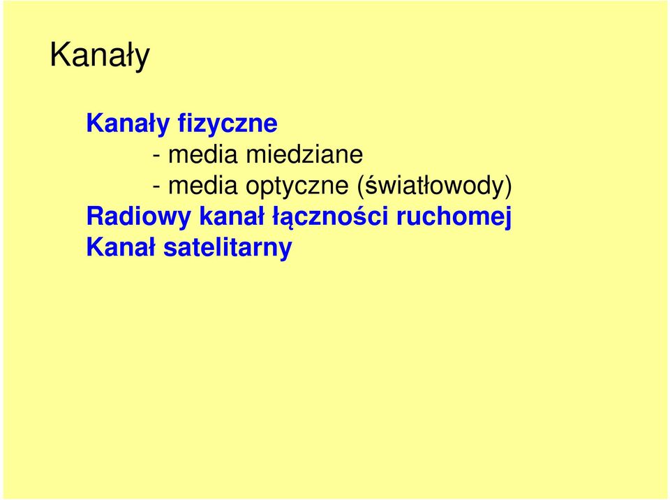 (światłowody) Radiowy kanał