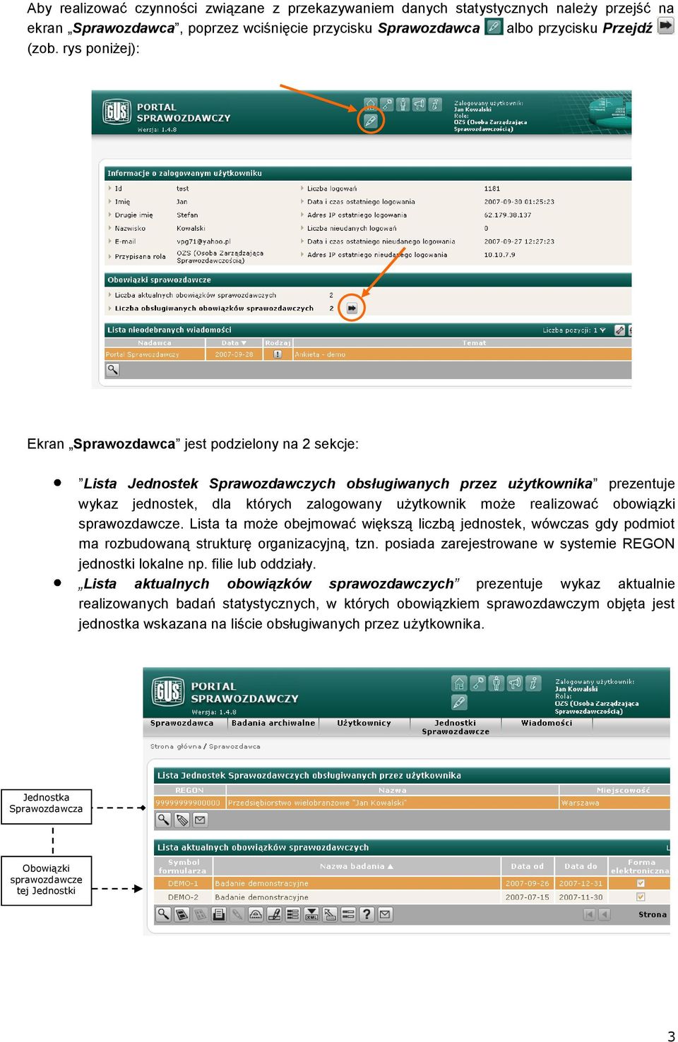 realizować obowiązki sprawozdawcze. Lista ta może obejmować większą liczbą jednostek, wówczas gdy podmiot ma rozbudowaną strukturę organizacyjną, tzn.