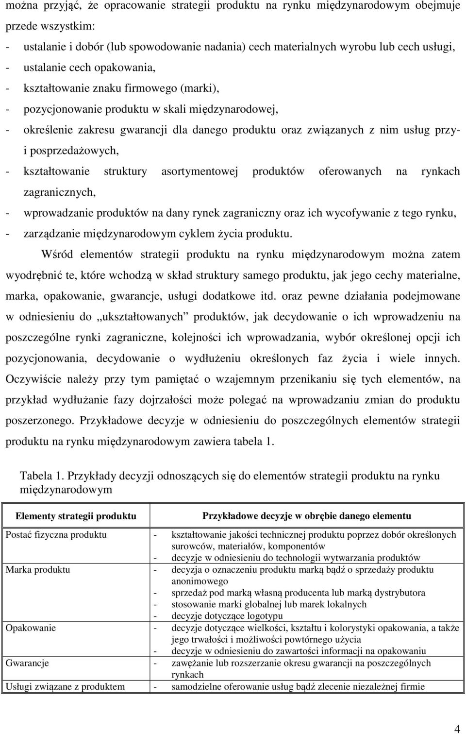 przyi posprzedażowych, - kształtowanie struktury asortymentowej produktów oferowanych na rynkach zagranicznych, - wprowadzanie produktów na dany rynek zagraniczny oraz ich wycofywanie z tego rynku, -