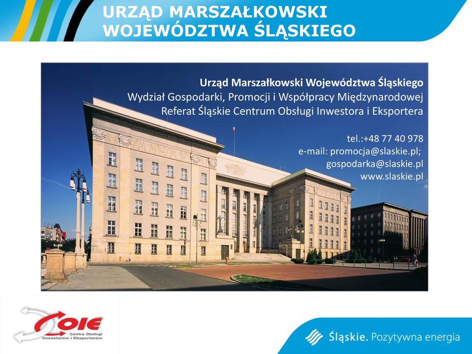 Międzynarodowej Referat Śląskie Centrum Obsługi Inwestora i Eksportera
