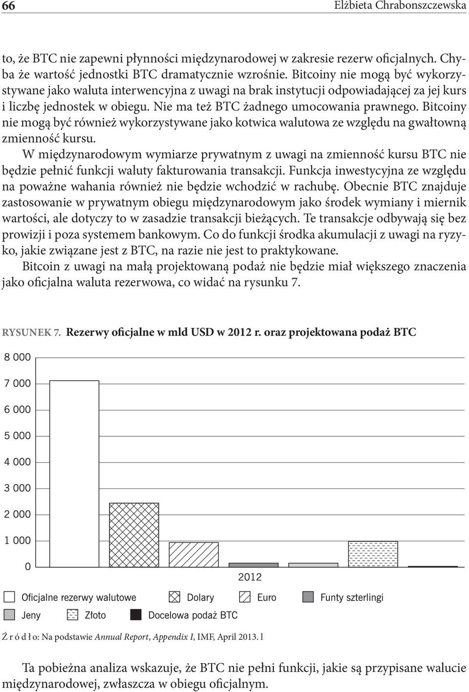 Bitcoiny nie mogą być również wykorzystywane jako kotwica walutowa ze względu na gwałtowną zmienność kursu.