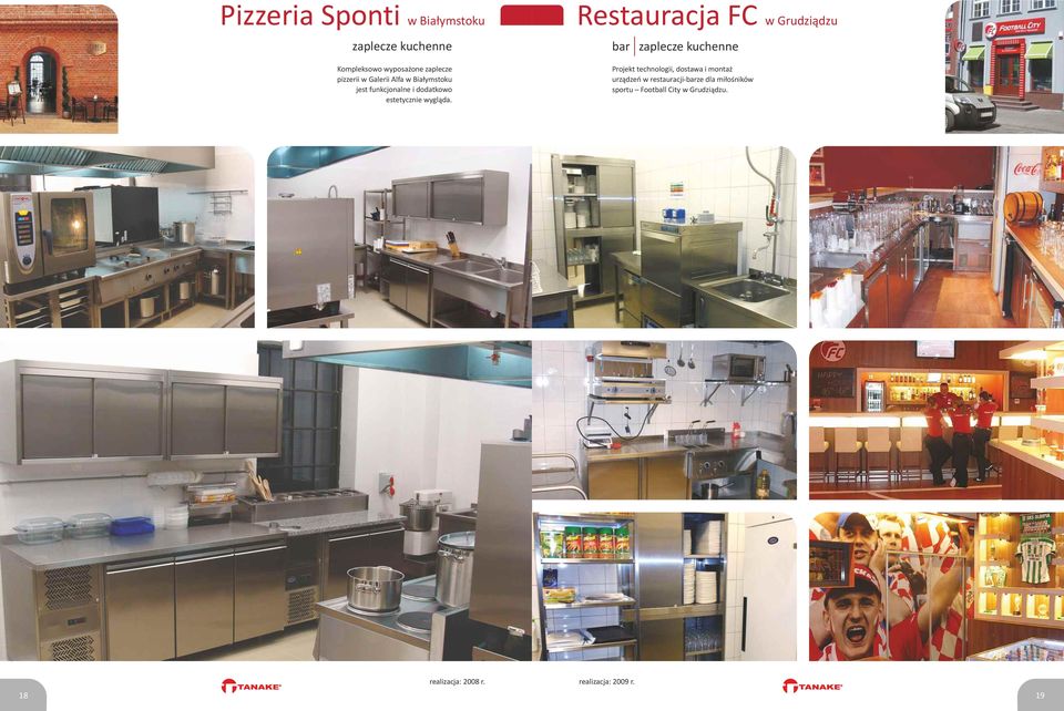 Restauracja FC w Grudziądzu bar zaplecze kuchenne Prjekt technlgii, dstawa i mntaż