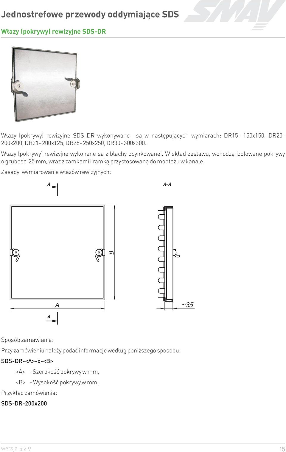 W sk³ad zestawu, wchodz¹ izolowane pokrywy o gruboœci 25 mm, wraz z zamkami i ramk¹ przystosowan¹ do monta u w kanale.