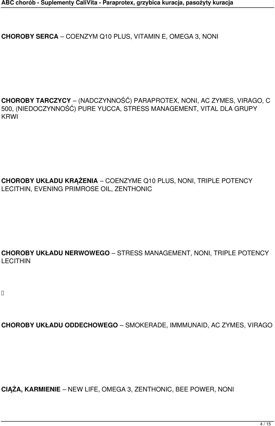 POTENCY LECITHIN, EVENING PRIMROSE OIL, ZENTHONIC CHOROBY UKŁADU NERWOWEGO STRESS MANAGEMENT, NONI, TRIPLE POTENCY LECITHIN