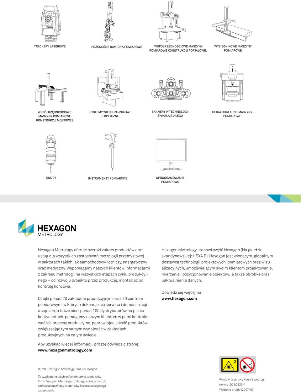 produktów oraz usług dla wszystkich zastosowań metrologii przemysłowej w sektorach takich jak samochodowy, lotniczy, energetyczny oraz medyczny.