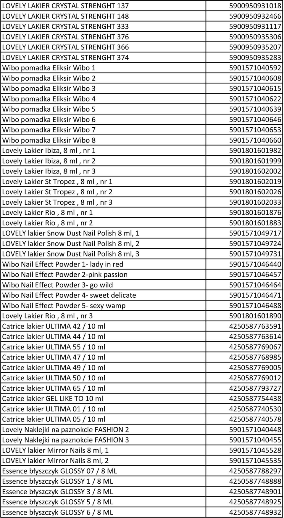 Eliksir Wibo 3 5901571040615 Wibo pomadka Eliksir Wibo 4 5901571040622 Wibo pomadka Eliksir Wibo 5 5901571040639 Wibo pomadka Eliksir Wibo 6 5901571040646 Wibo pomadka Eliksir Wibo 7 5901571040653