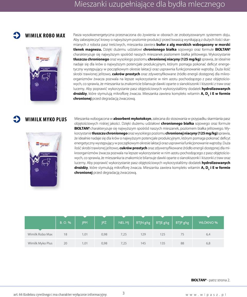 magnezu. Dzięki dużemu udziałowi chronionego białka sojowego oraz formule BIOLTAN*, charakteryzuje się najwyższym spośród naszych mieszanek poziomem białka jelitowego.