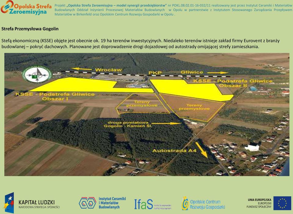 Niedaleko terenów istnieje zakład firmy Eurovent z branży budowlanej