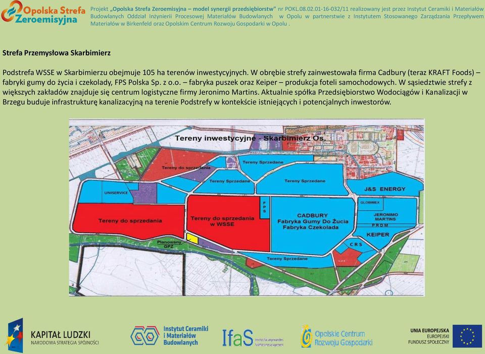 W sąsiedztwie strefy z większych zakładów znajduje się centrum logistyczne firmy Jeronimo Martins.