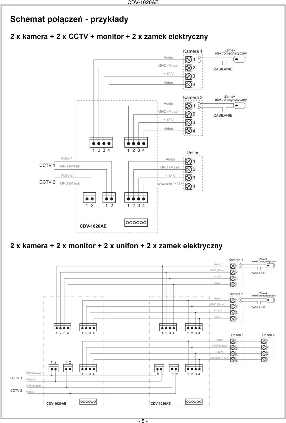 zamek elektryczny 2 x kamera + 2 x