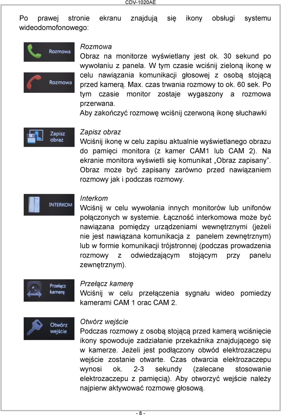 Po tym czasie monitor zostaje wygaszony a rozmowa przerwana.