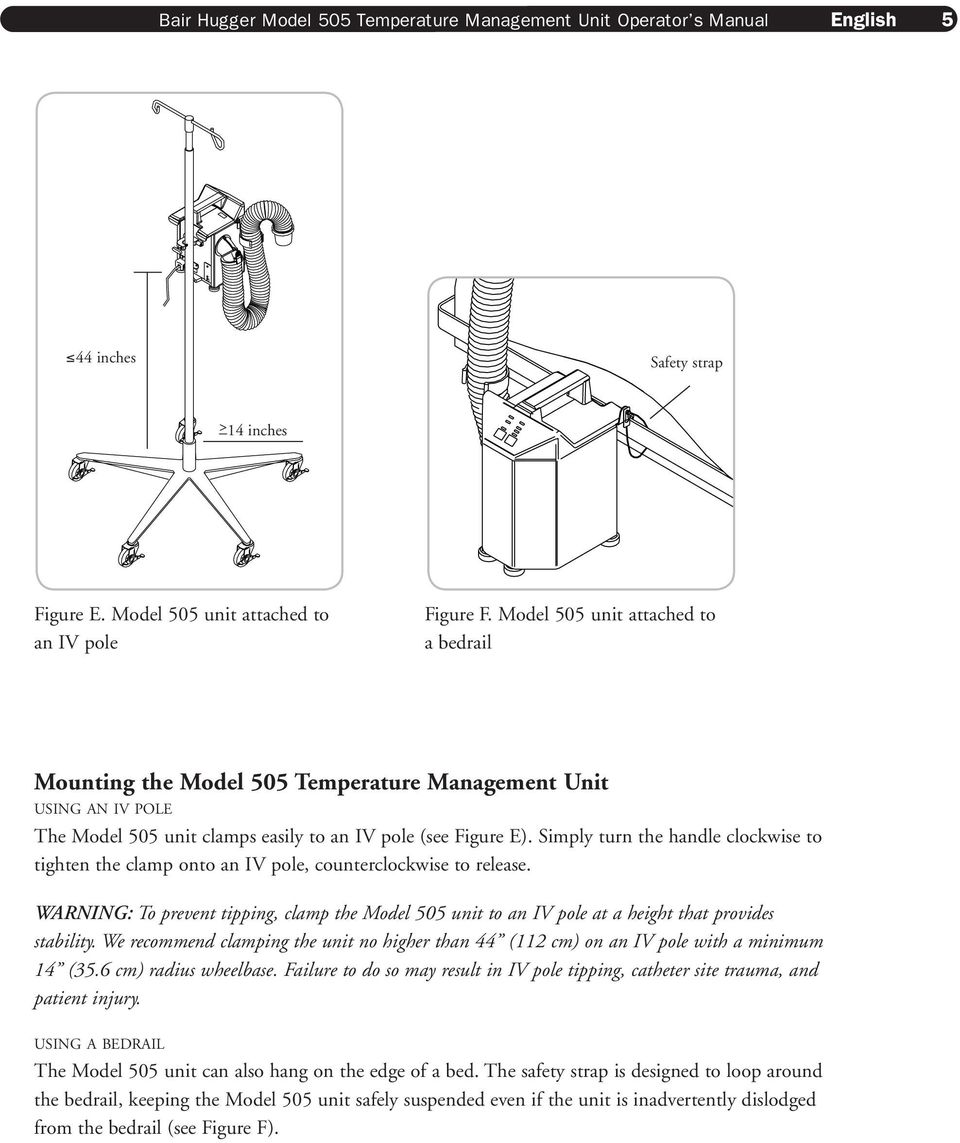 Simply turn the handle clockwise to tighten the clamp onto an IV pole, counterclockwise to release.