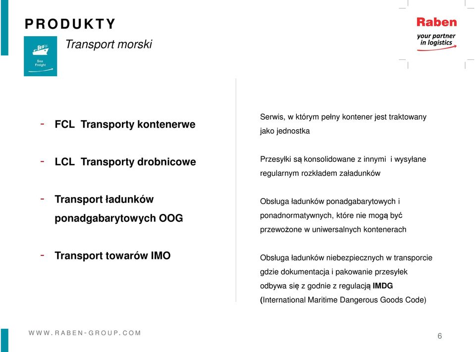 załadunków Obsługa ładunków ponadgabarytowych i ponadnormatywnych, które nie mogą być przewożone w uniwersalnych kontenerach Obsługa ładunków