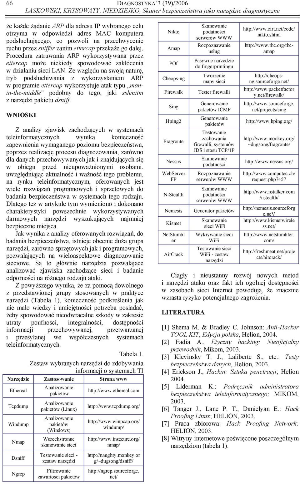 Ze wzgl du na swoj natur, tryb pods uchiwania z wykorzystaniem ARP w programie ettercap wykorzystuje atak typu manin-the-middle" podobny do tego, jaki sshmitm z narz dzi pakietu dsniff.