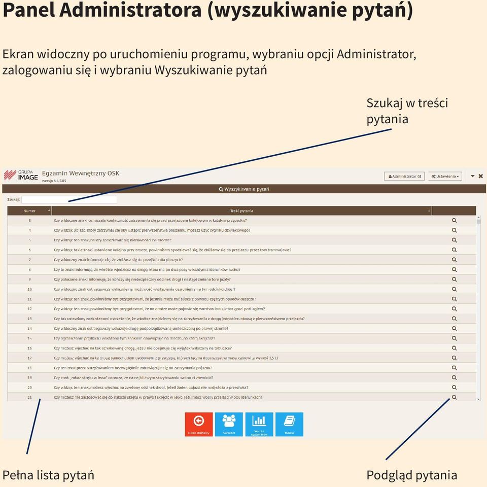 Administrator, zalogowaniu się i wybraniu