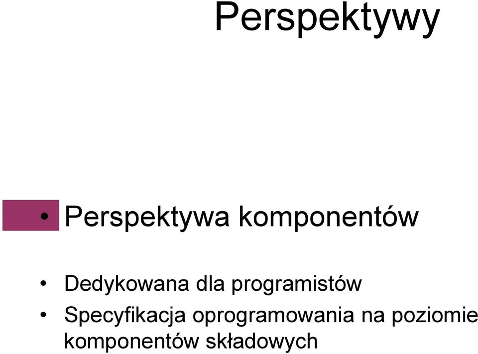 programistów Specyfikacja