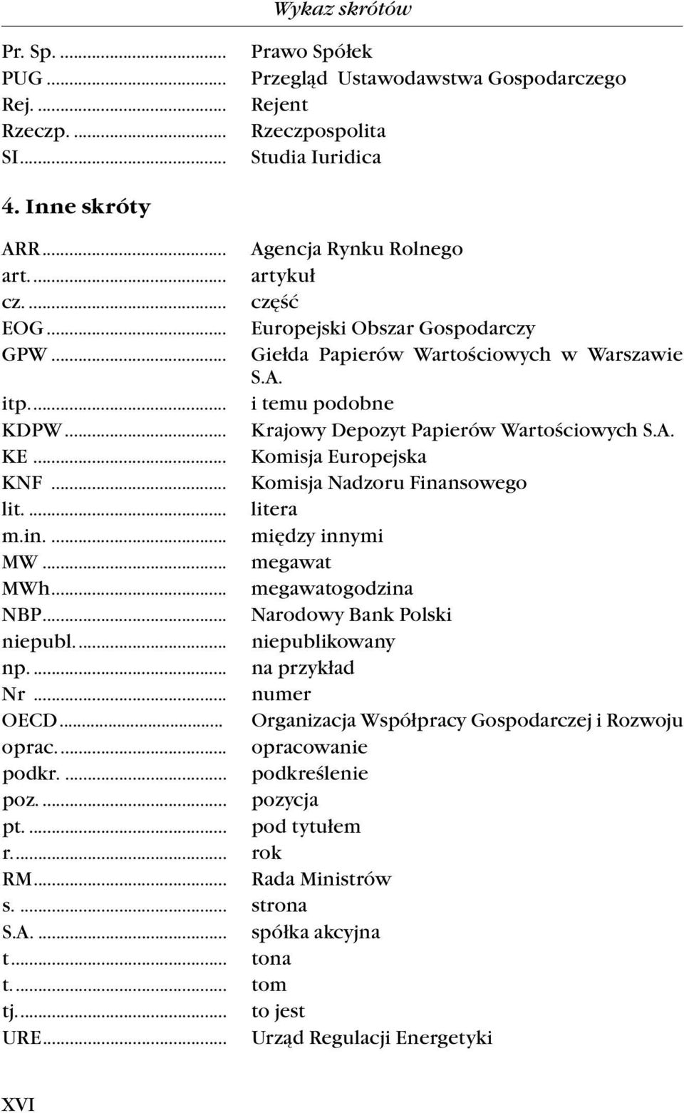 .. Komisja Europejska KNF... Komisja Nadzoru Finansowego lit.... litera m.in.... między innymi MW... megawat MWh... megawatogodzina NBP... Narodowy Bank Polski niepubl.... niepublikowany np.