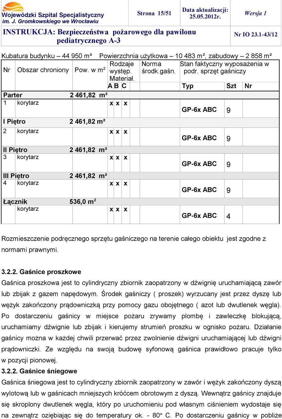 AB C Typ Szt Nr Parter 2 461,82 m² 1 korytarz xx x GP6x ABC 9 I Piętro 2 xx x 9 GP6x ABC 9 GP6x ABC 9 GP6x ABC 4 2 461,82 m² xx x korytarz Łącznik GP6x ABC 2 461,82 m² korytarz III Piętro 4 xx x