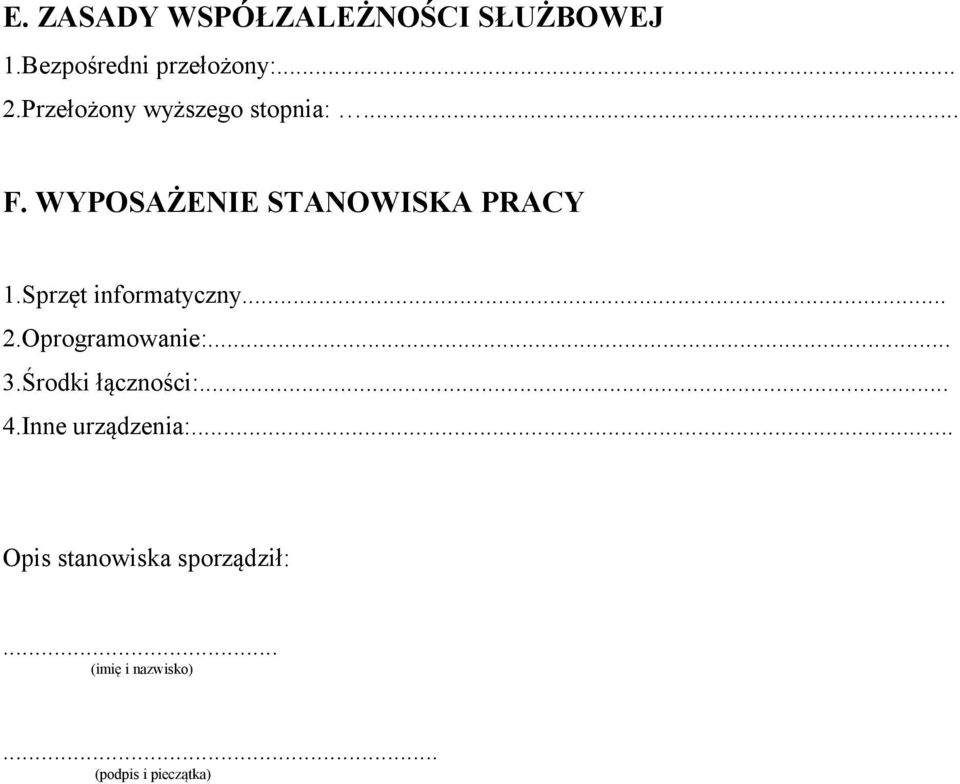 Sprzęt informatyczny... 2.Oprogramowanie:... 3.Środki łączności:... 4.