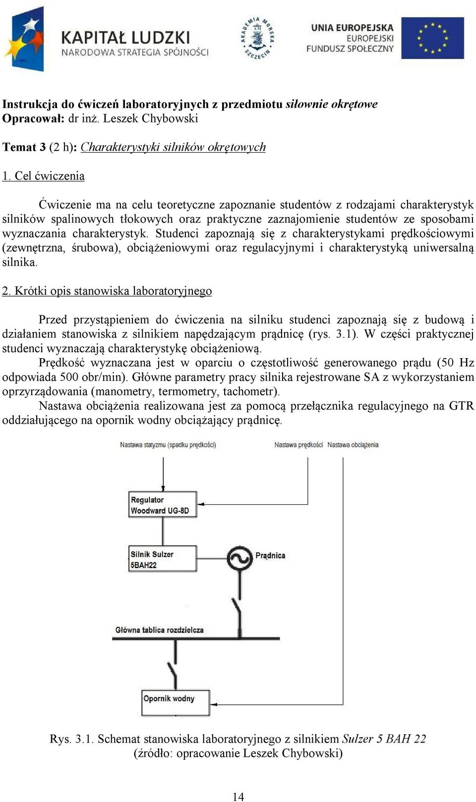 charakterystyk. Studenci zapoznają się z charakterystykami prędkościowymi (zewnętrzna, śrubowa), obciążeniowymi oraz regulacyjnymi i charakterystyką uniwersalną silnika. 2.