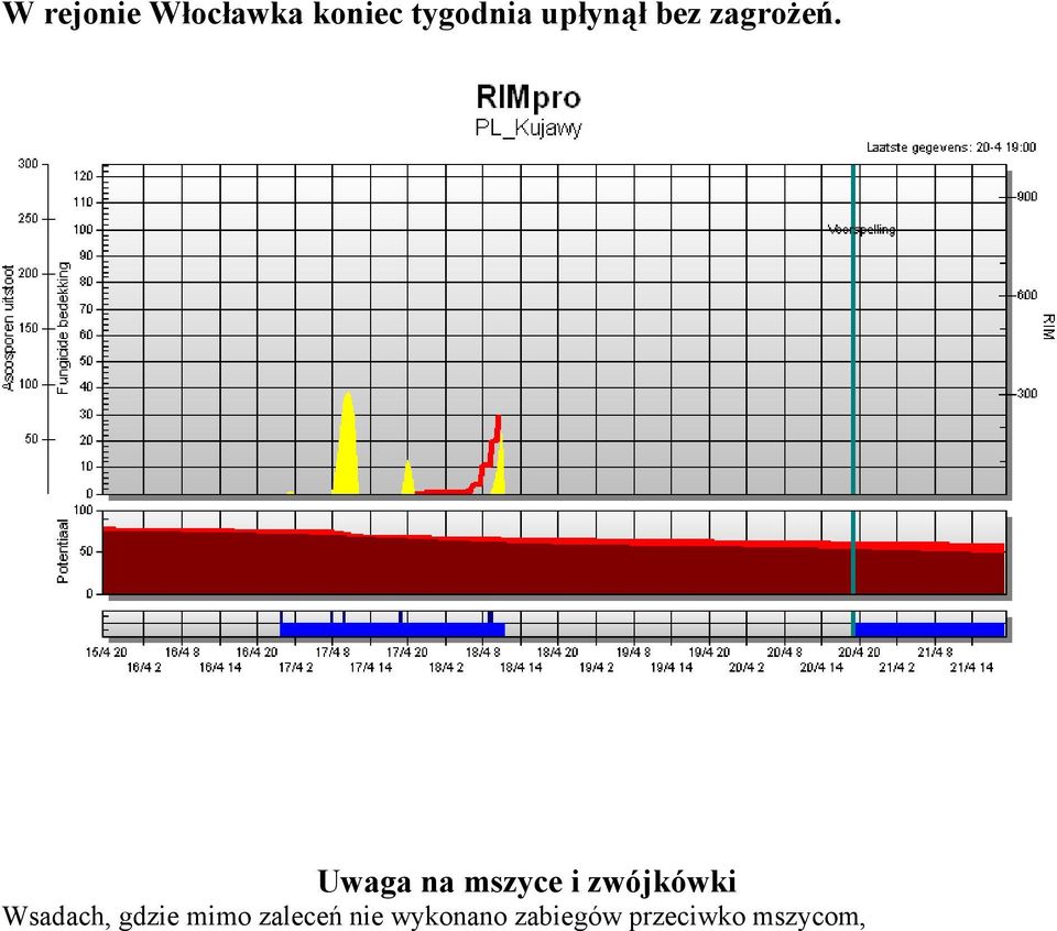 przeciwko mszycom, baczna lustrację w kierunku mszyc i zwójkówek.