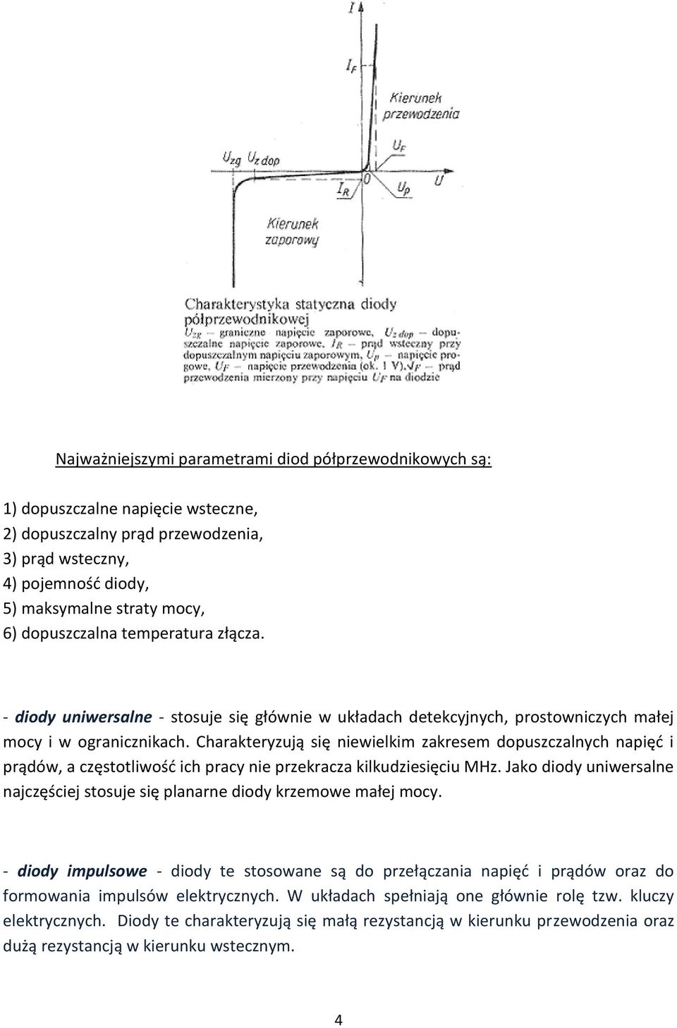 Charakteryzują się niewielkim zakresem dopuszczalnych napięd i prądów, a częstotliwośd ich pracy nie przekracza kilkudziesięciu MHz.