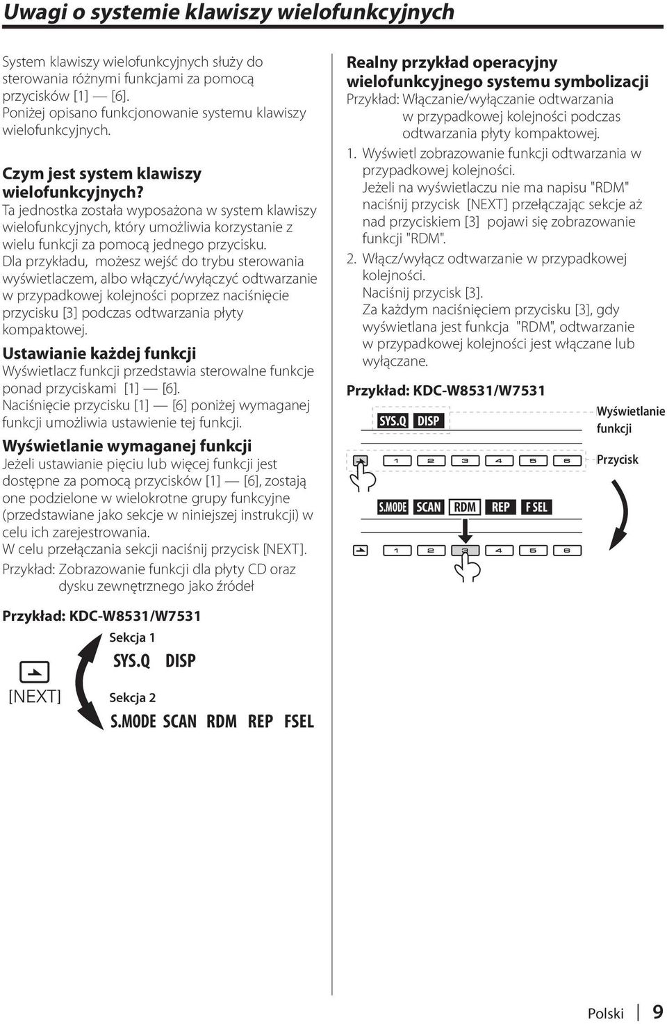 Ta jednostka została wyposażona w system klawiszy wielofunkcyjnych, który umożliwia korzystanie z wielu funkcji za pomocą jednego przycisku.