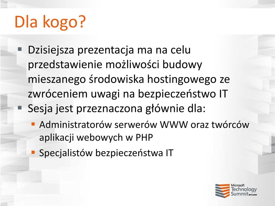 mieszanego środowiska hostingowegoze zwróceniem uwagi na bezpieczeństwo