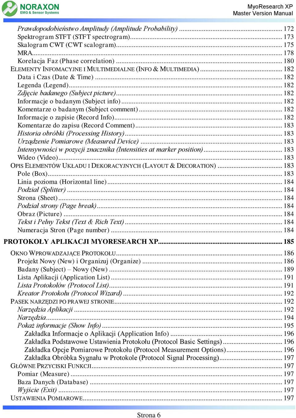 .. 182 Informacje o badanym (Subject info)... 182 Komentarze o badanym (Subject comment)... 182 Informacje o zapisie (Record Info)... 182 Komentarze do zapisu (Record Comment).