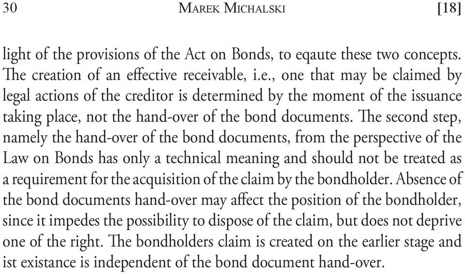 the claim by the bondholder.