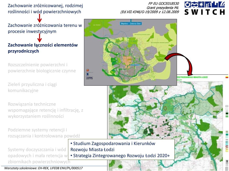 Zieleń przyuliczna i ciągi komunikacyjne Rozwiązania techniczne wspomagające retencję i infiltrację, z wykorzystaniem roślinności Podziemne systemy retencji i rozsączania i