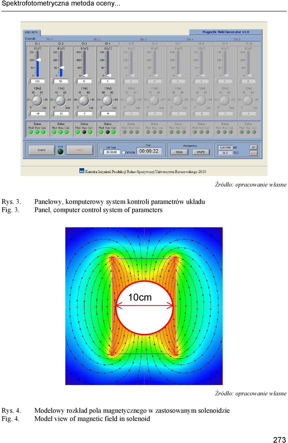 Panelowy, komputerowy system kontroli parametrów układu Panel,