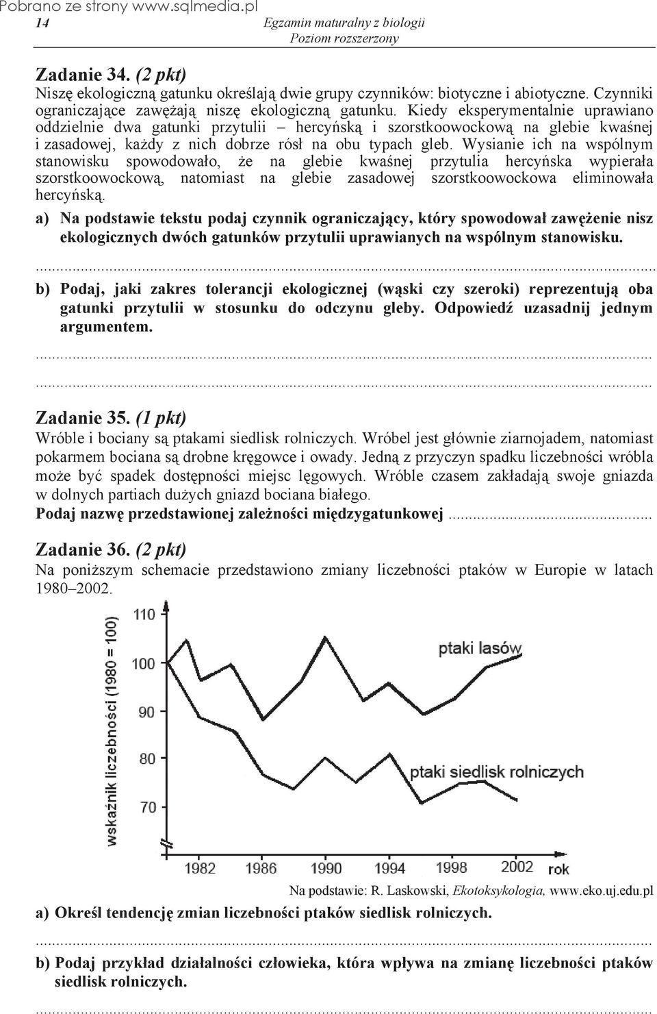 Wysianie ich na wspólnym stanowisku spowodowa o, e na glebie kwa nej przytulia hercy ska wypiera a szorstkoowockow, natomiast na glebie zasadowej szorstkoowockowa eliminowa a hercy sk.