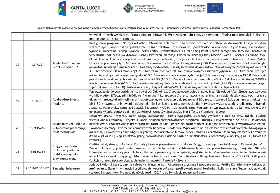 10.17 Zarządzanie kolorem w dwóch i trzech wymiarach. Praca z mapami bitowymi. Wprowadzenie do pracy ze skryptami. Finalna post-produkcja i eksport: motion blur i kąt sektora kamery.