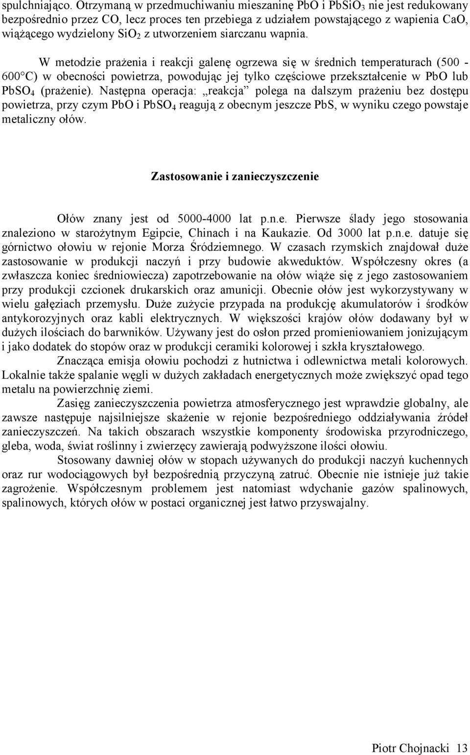 utworzeniem siarczanu wapnia.
